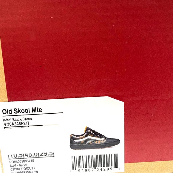 VANS Old Skool MTE Men's Leather Black Green Camo Khaki Size 11.5 VN0A348F2TI - Picture 9 of 10